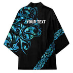 All Black Maori Tribal Tattoo Personalised Kimono Polynesian Style - Aussie Hoodie