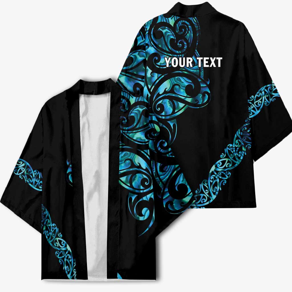 All Black Maori Tribal Tattoo Personalised Kimono Polynesian Style - Aussie Hoodie