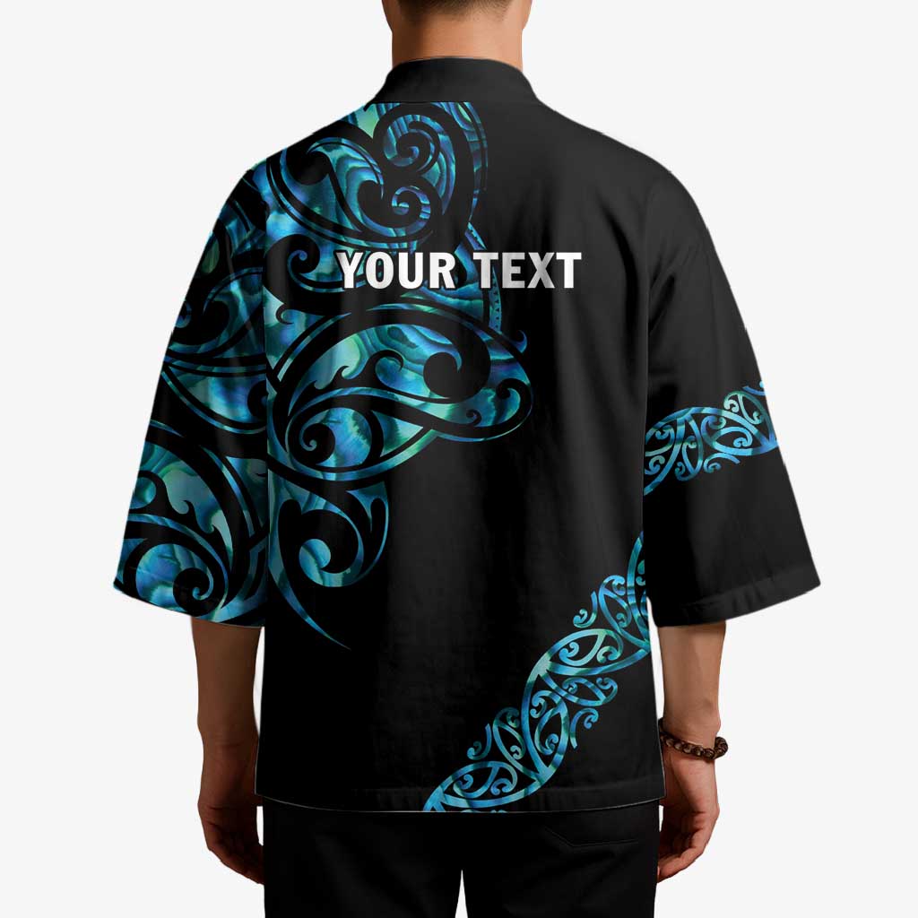 All Black Maori Tribal Tattoo Personalised Kimono Polynesian Style - Aussie Hoodie