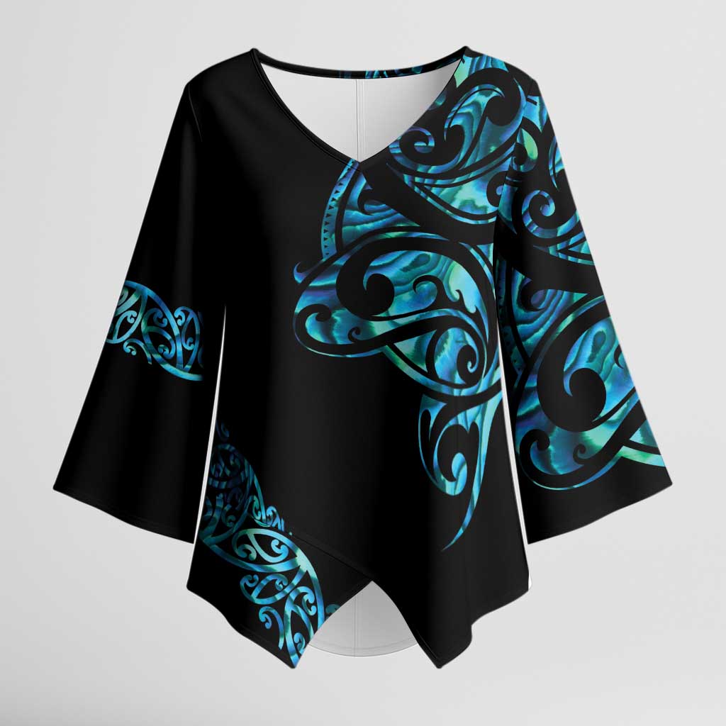 All Black Maori Tribal Tattoo Personalised Kimono Sleeve Blouse Polynesian Style - Aussie Hoodie