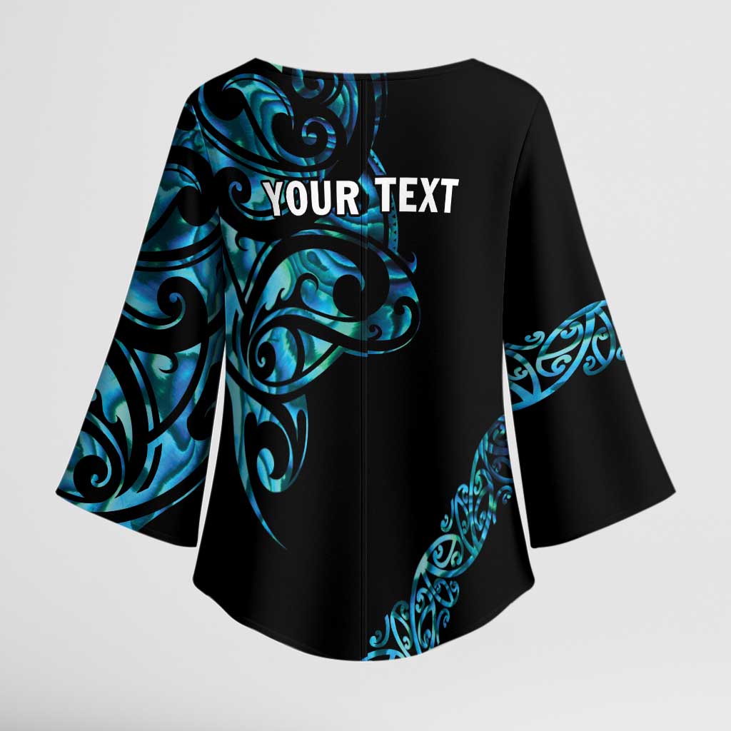 All Black Maori Tribal Tattoo Personalised Kimono Sleeve Blouse Polynesian Style - Aussie Hoodie