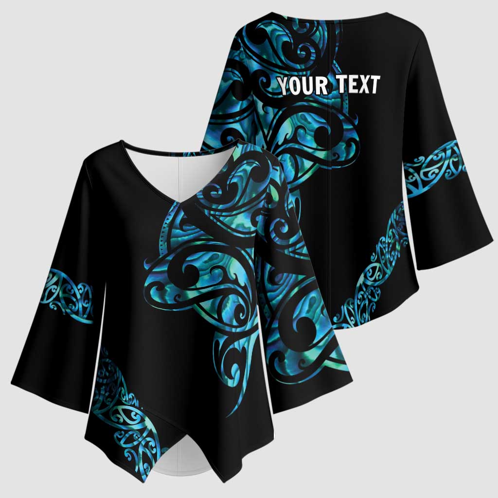 All Black Maori Tribal Tattoo Personalised Kimono Sleeve Blouse Polynesian Style - Aussie Hoodie