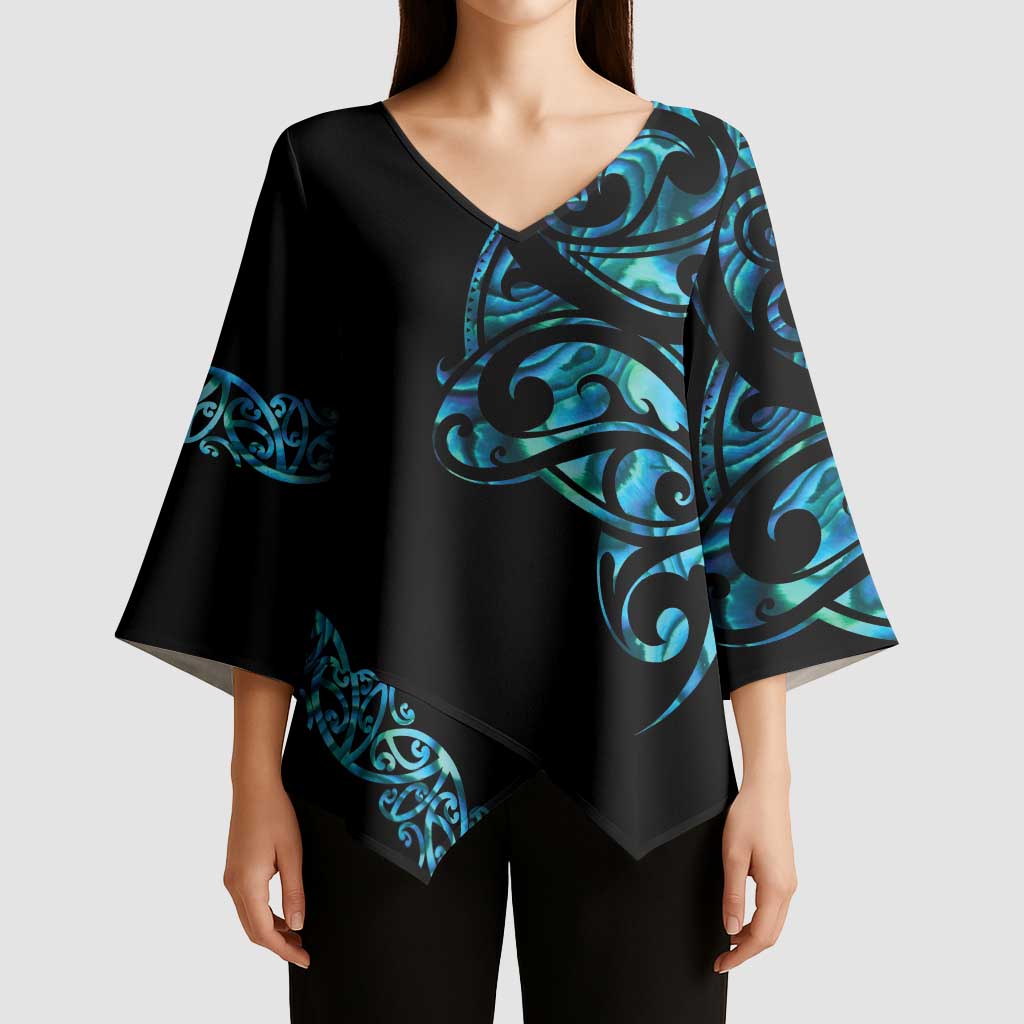All Black Maori Tribal Tattoo Personalised Kimono Sleeve Blouse Polynesian Style - Aussie Hoodie