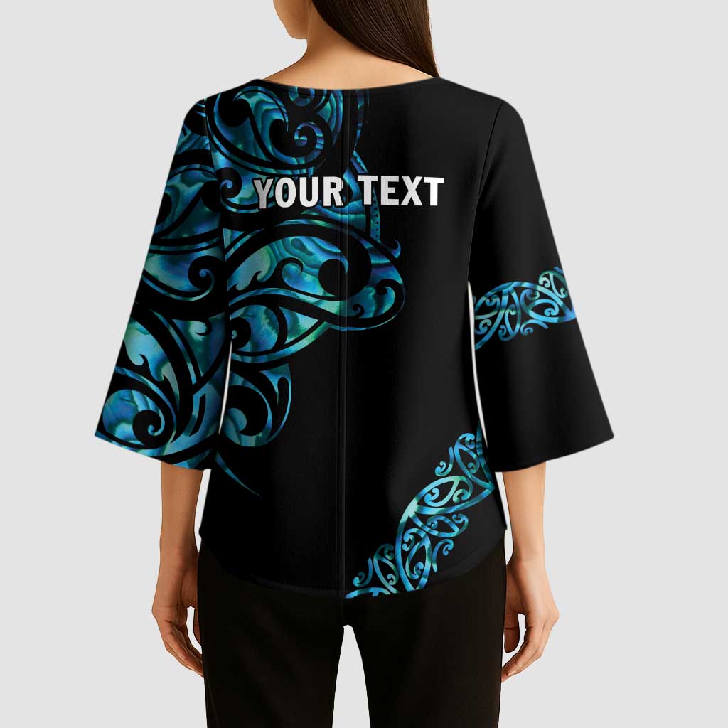 All Black Maori Tribal Tattoo Personalised Kimono Sleeve Blouse Polynesian Style - Aussie Hoodie