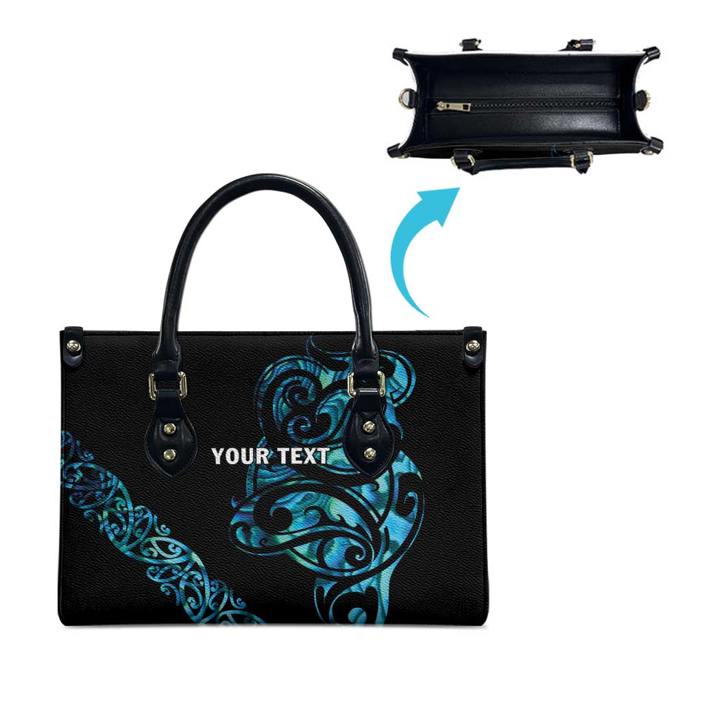 All Black Maori Tribal Tattoo Personalised Leather Bag Polynesian Style - Aussie Hoodie