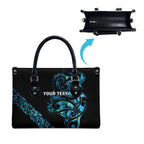 All Black Maori Tribal Tattoo Personalised Leather Bag Polynesian Style - Aussie Hoodie