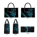 All Black Maori Tribal Tattoo Personalised Leather Bag Polynesian Style - Aussie Hoodie