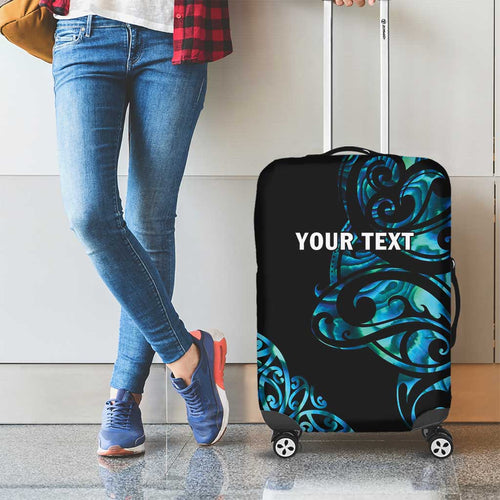 All Black Maori Tribal Tattoo Personalised Luggage Cover Polynesian Style