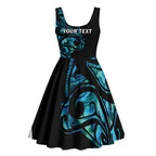 All Black Maori Tribal Tattoo Personalised Midi Dress Polynesian Style - Aussie Hoodie