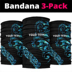 All Black Maori Tribal Tattoo Personalised Neck Gaiter Polynesian Style - Aussie Hoodie