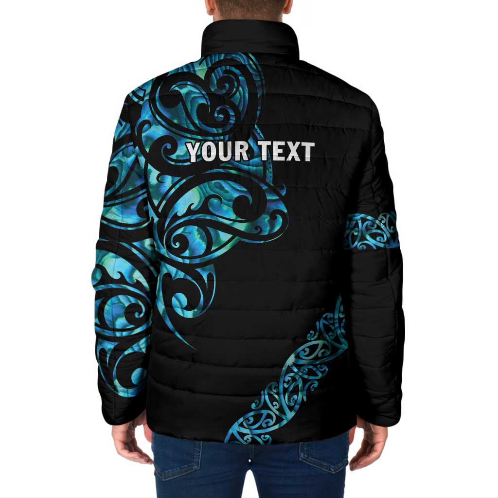 All Black Maori Tribal Tattoo Personalised Padded Jacket Polynesian Style - Aussie Hoodie