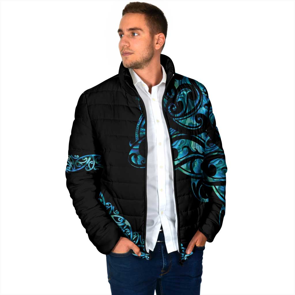 All Black Maori Tribal Tattoo Personalised Padded Jacket Polynesian Style - Aussie Hoodie