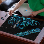 All Black Maori Tribal Tattoo Personalised Puzzle Polynesian Style - Aussie Hoodie