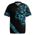 All Black Maori Tribal Tattoo Personalised Rugby Jersey Polynesian Style