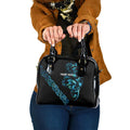 All Black Maori Tribal Tattoo Personalised Shoulder Handbag Polynesian Style