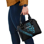 All Black Maori Tribal Tattoo Personalised Shoulder Handbag Polynesian Style