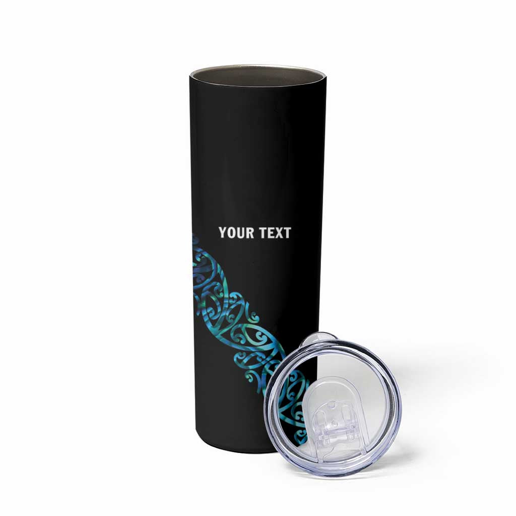All Black Maori Tribal Tattoo Personalised Skinny Tumbler Polynesian Style