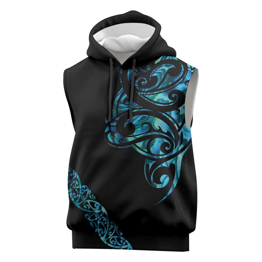 All Black Maori Tribal Tattoo Personalised Sleeveless Hoodie Polynesian Style - Aussie Hoodie