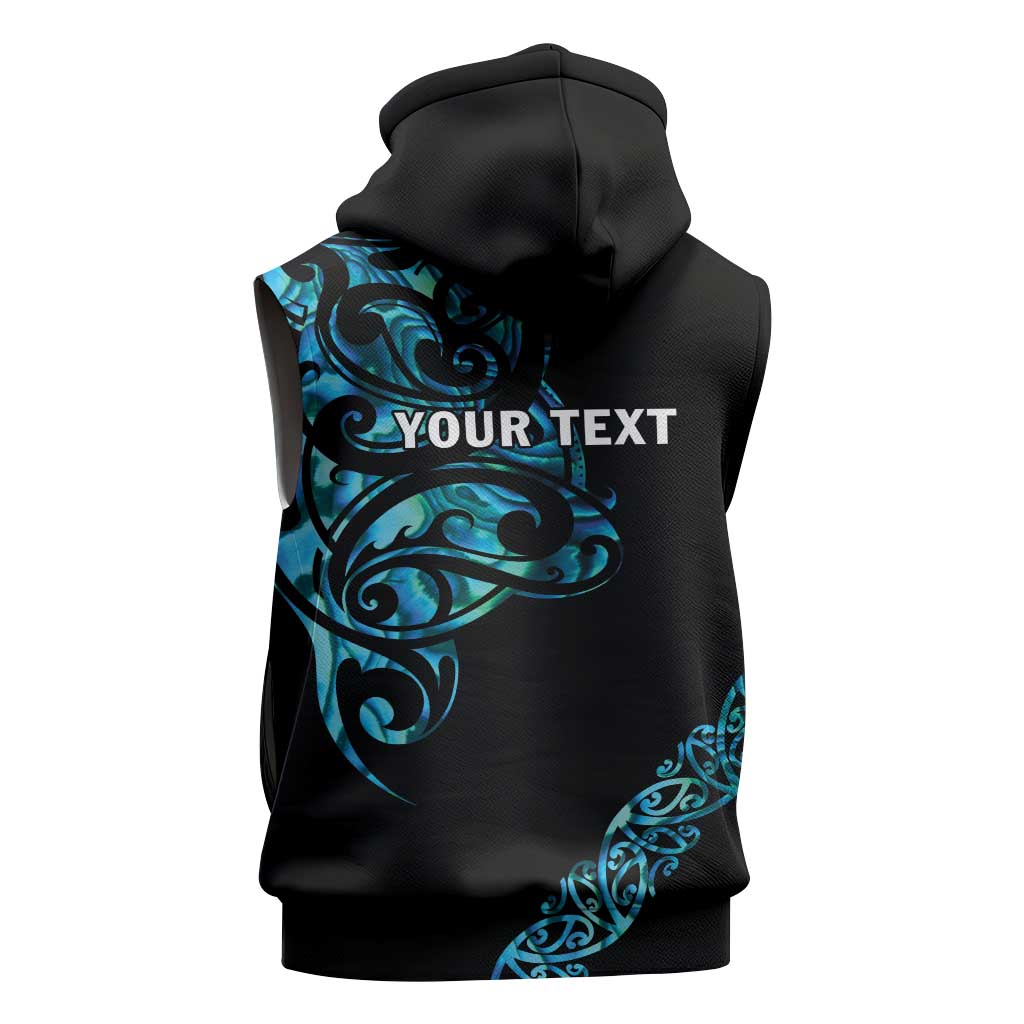 All Black Maori Tribal Tattoo Personalised Sleeveless Hoodie Polynesian Style - Aussie Hoodie