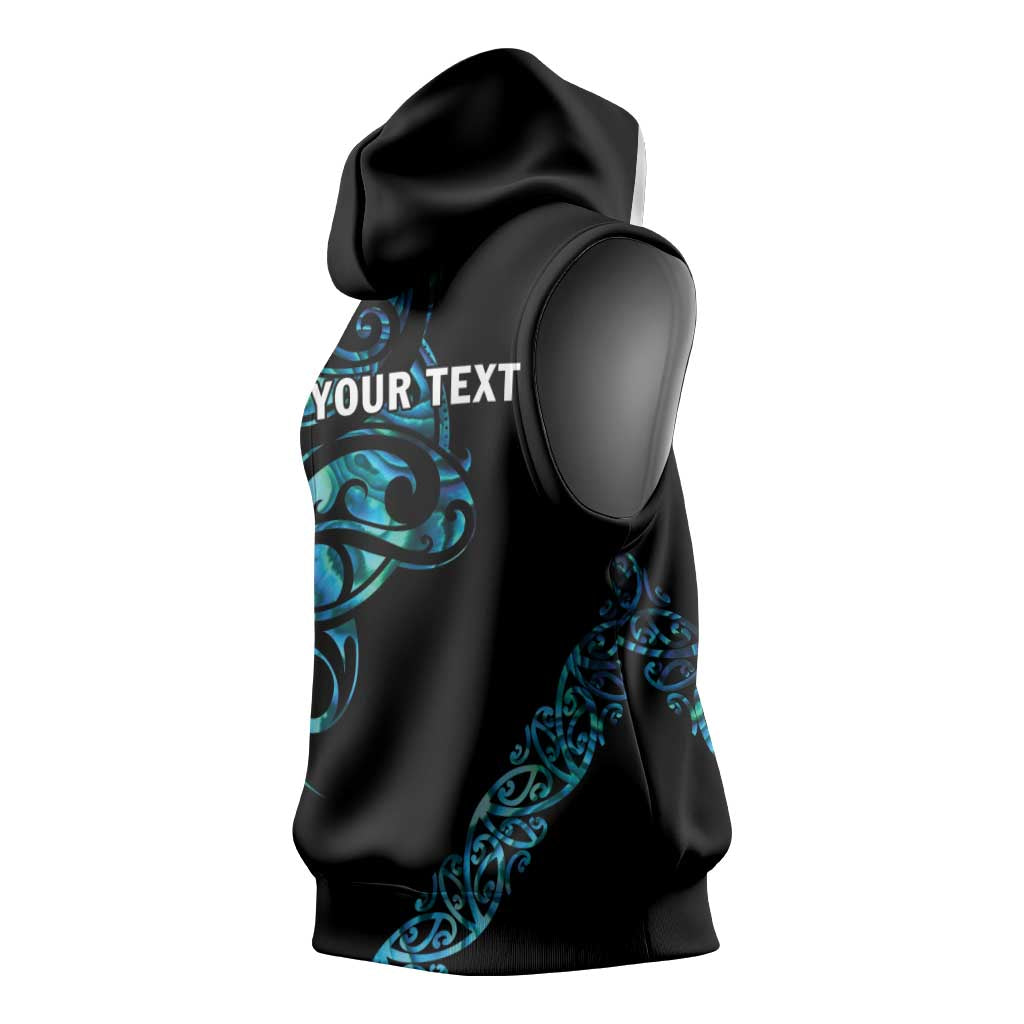 All Black Maori Tribal Tattoo Personalised Sleeveless Hoodie Polynesian Style - Aussie Hoodie