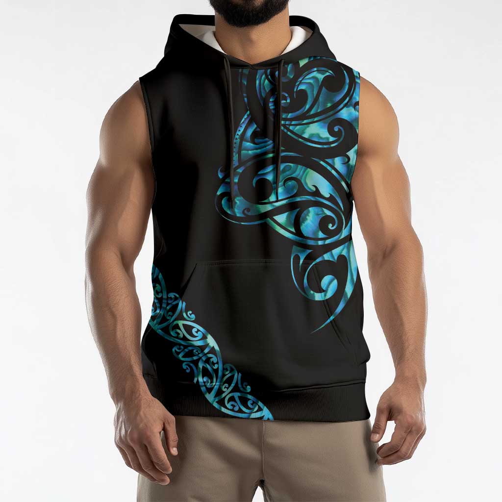 All Black Maori Tribal Tattoo Personalised Sleeveless Hoodie Polynesian Style - Aussie Hoodie