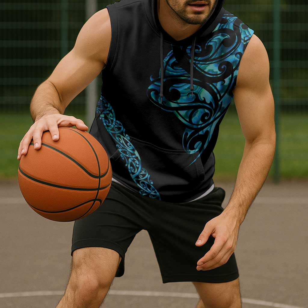 All Black Maori Tribal Tattoo Personalised Sleeveless Hoodie Polynesian Style - Aussie Hoodie