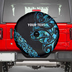 All Black Maori Tribal Tattoo Personalised Spare Tire Cover Polynesian Style