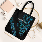 All Black Maori Tribal Tattoo Personalised Tote Bag Polynesian Style - Aussie Hoodie