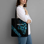 All Black Maori Tribal Tattoo Personalised Tote Bag Polynesian Style - Aussie Hoodie