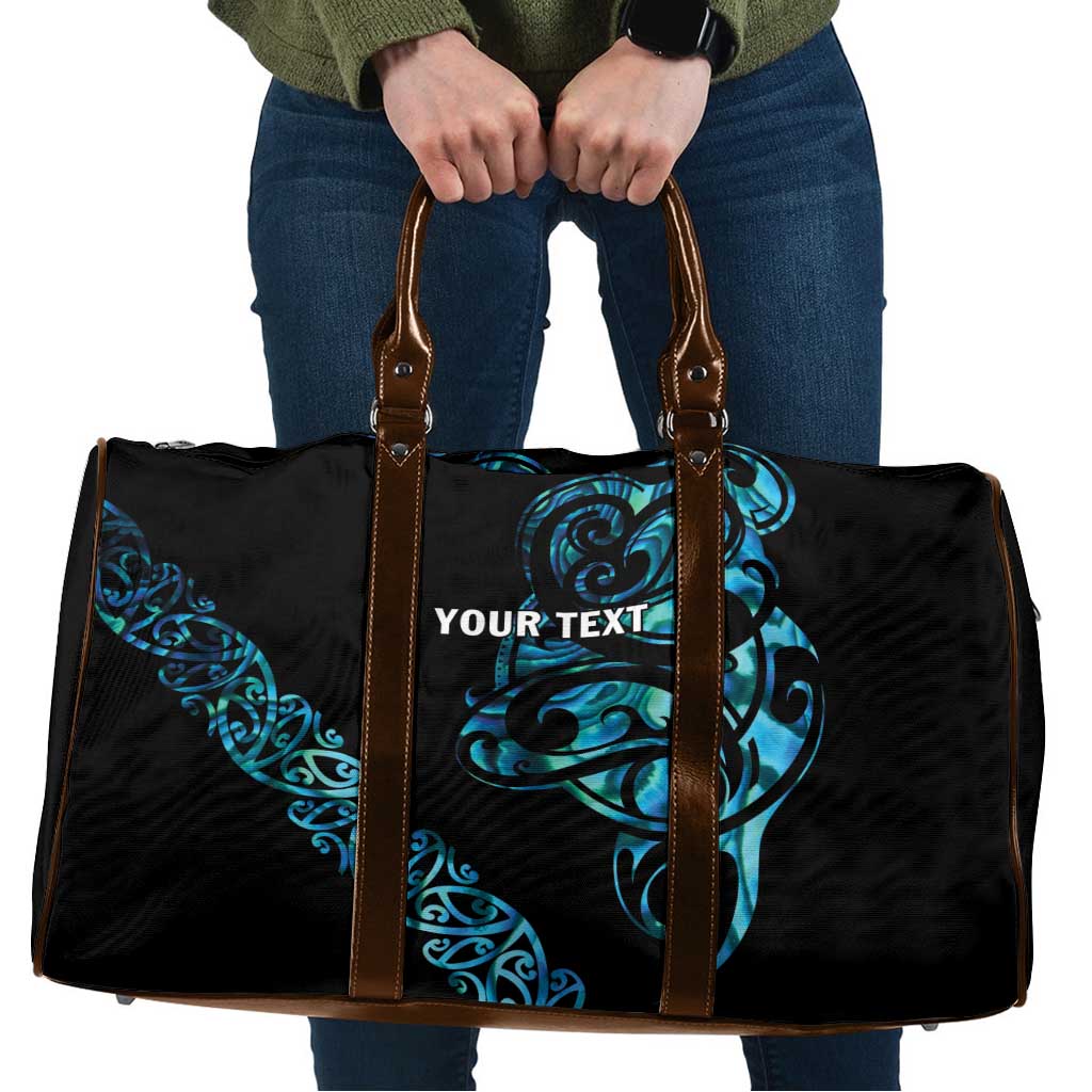All Black Maori Tribal Tattoo Personalised Travel Bag Polynesian Style - Aussie Hoodie