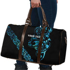 All Black Maori Tribal Tattoo Personalised Travel Bag Polynesian Style - Aussie Hoodie