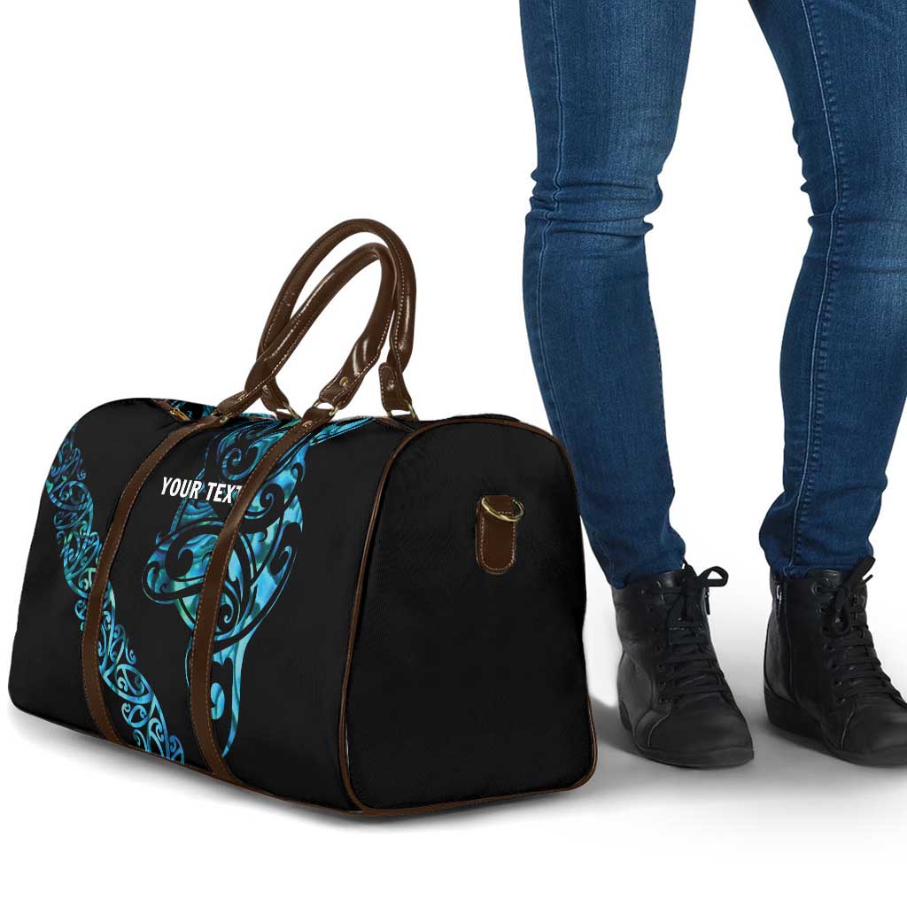 All Black Maori Tribal Tattoo Personalised Travel Bag Polynesian Style - Aussie Hoodie