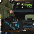All Black Maori Tribal Tattoo Personalised Travel Bag Polynesian Style - Aussie Hoodie