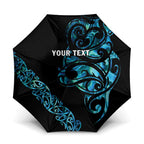 All Black Maori Tribal Tattoo Personalised Umbrella Polynesian Style - Aussie Hoodie