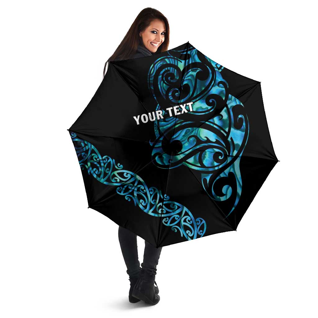 All Black Maori Tribal Tattoo Personalised Umbrella Polynesian Style - Aussie Hoodie