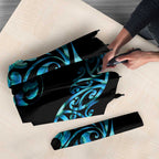 All Black Maori Tribal Tattoo Personalised Umbrella Polynesian Style - Aussie Hoodie