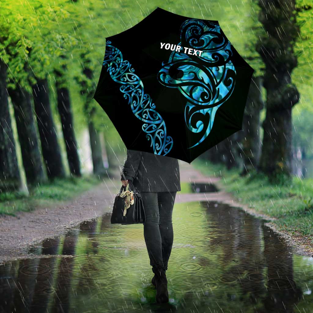 All Black Maori Tribal Tattoo Personalised Umbrella Polynesian Style - Aussie Hoodie