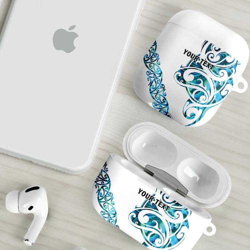 All White Maori Tribal Tattoo Personalised AirPods Case Polynesian Style - Aussie Hoodie