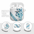 All White Maori Tribal Tattoo Personalised AirPods Case Polynesian Style - Aussie Hoodie