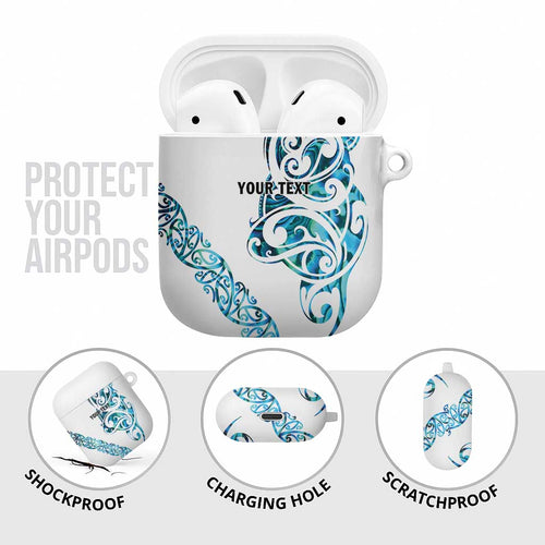 All White Maori Tribal Tattoo Personalised AirPods Case Polynesian Style - Aussie Hoodie