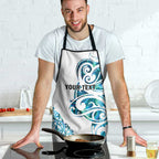 All White Maori Tribal Tattoo Personalised Apron Polynesian Style - Aussie Hoodie