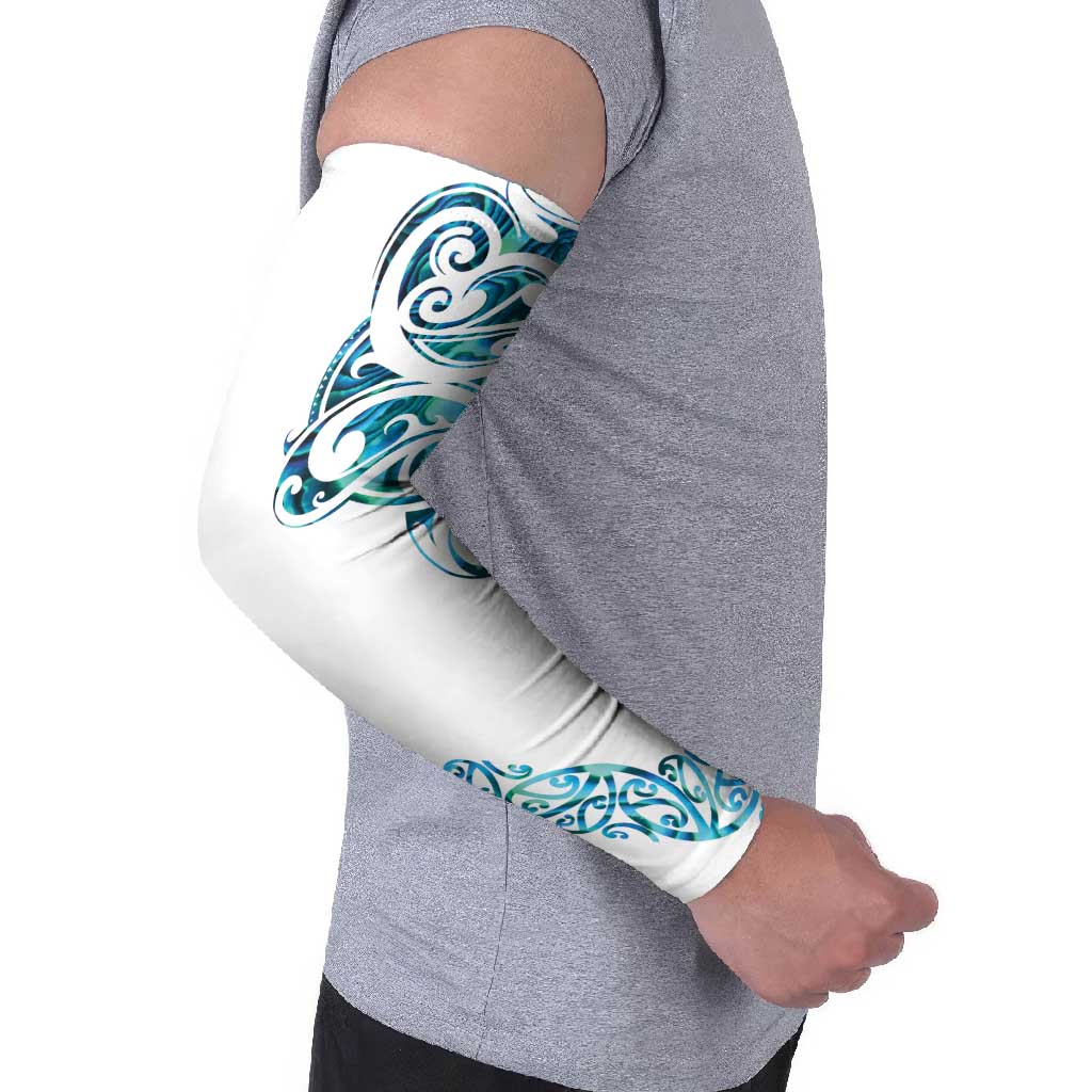 All White Maori Tribal Tattoo Personalised Arm Sleeves Polynesian Style - Aussie Hoodie