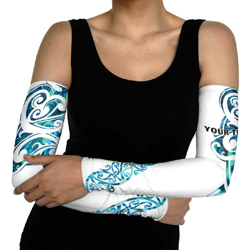All White Maori Tribal Tattoo Personalised Arm Sleeves Polynesian Style - Aussie Hoodie