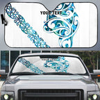 All White Maori Tribal Tattoo Personalised Auto Sun Shade Polynesian Style - Aussie Hoodie