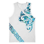All White Maori Tribal Tattoo Personalised Basketball Jersey Polynesian Style - Aussie Hoodie