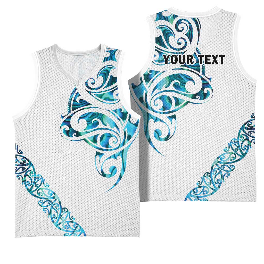 All White Maori Tribal Tattoo Personalised Basketball Jersey Polynesian Style - Aussie Hoodie