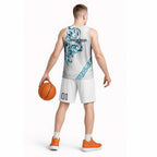 All White Maori Tribal Tattoo Personalised Basketball Jersey Polynesian Style - Aussie Hoodie