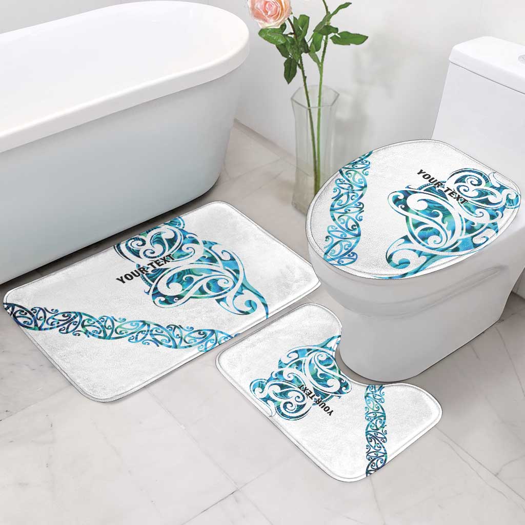 All White Maori Tribal Tattoo Personalised Bathroom Set Polynesian Style - Aussie Hoodie