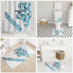 All White Maori Tribal Tattoo Personalised Bathroom Set Polynesian Style - Aussie Hoodie