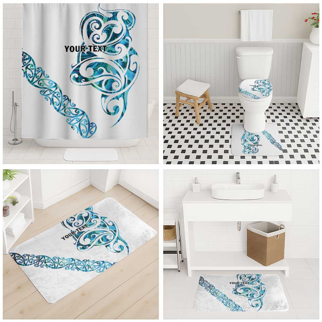 All White Maori Tribal Tattoo Personalised Bathroom Set Polynesian Style - Aussie Hoodie
